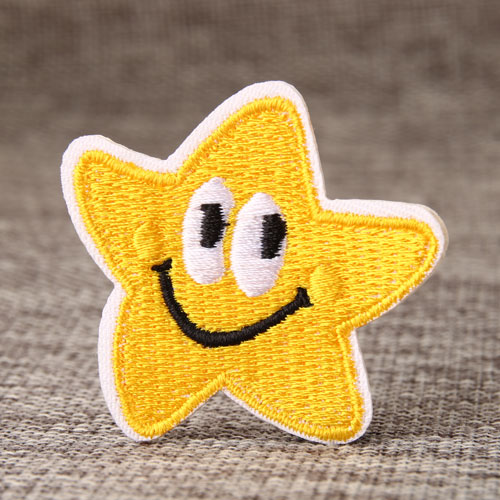 Smiling Star Embroidered Patches