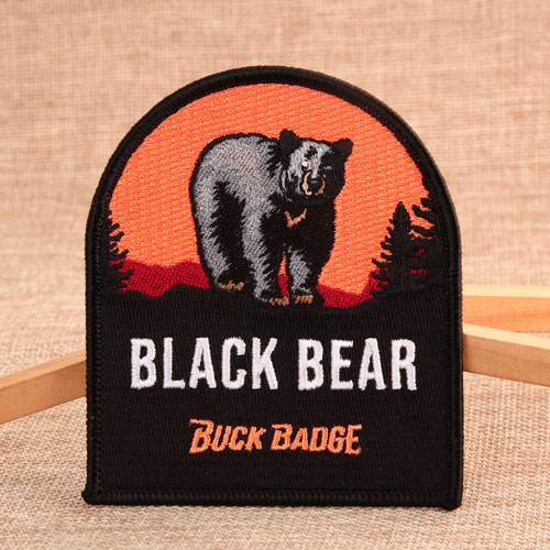 Black Bear Cool Embroidered Patches