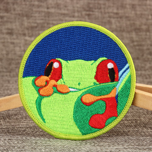 Frog Making Embroidered Patches