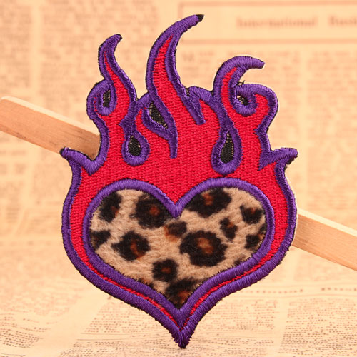 Fire On Heart Custom Patches Near Me