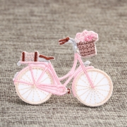 Pink Bike Fashion Embroidered Patches