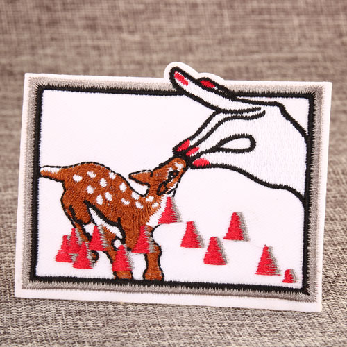 Young Deer Embroidered Patches No Minimum