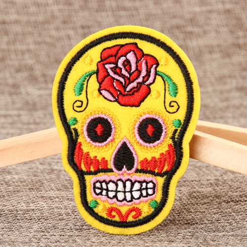 Skeleton Embroidered Patches No Minimum